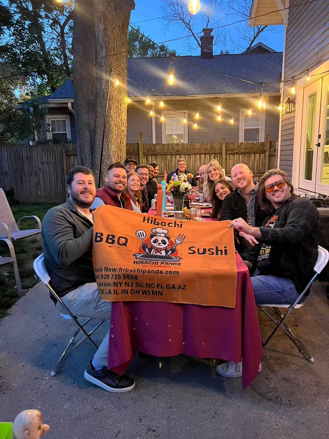 Atlanta hibachi dinner party outdoor backyard celebration